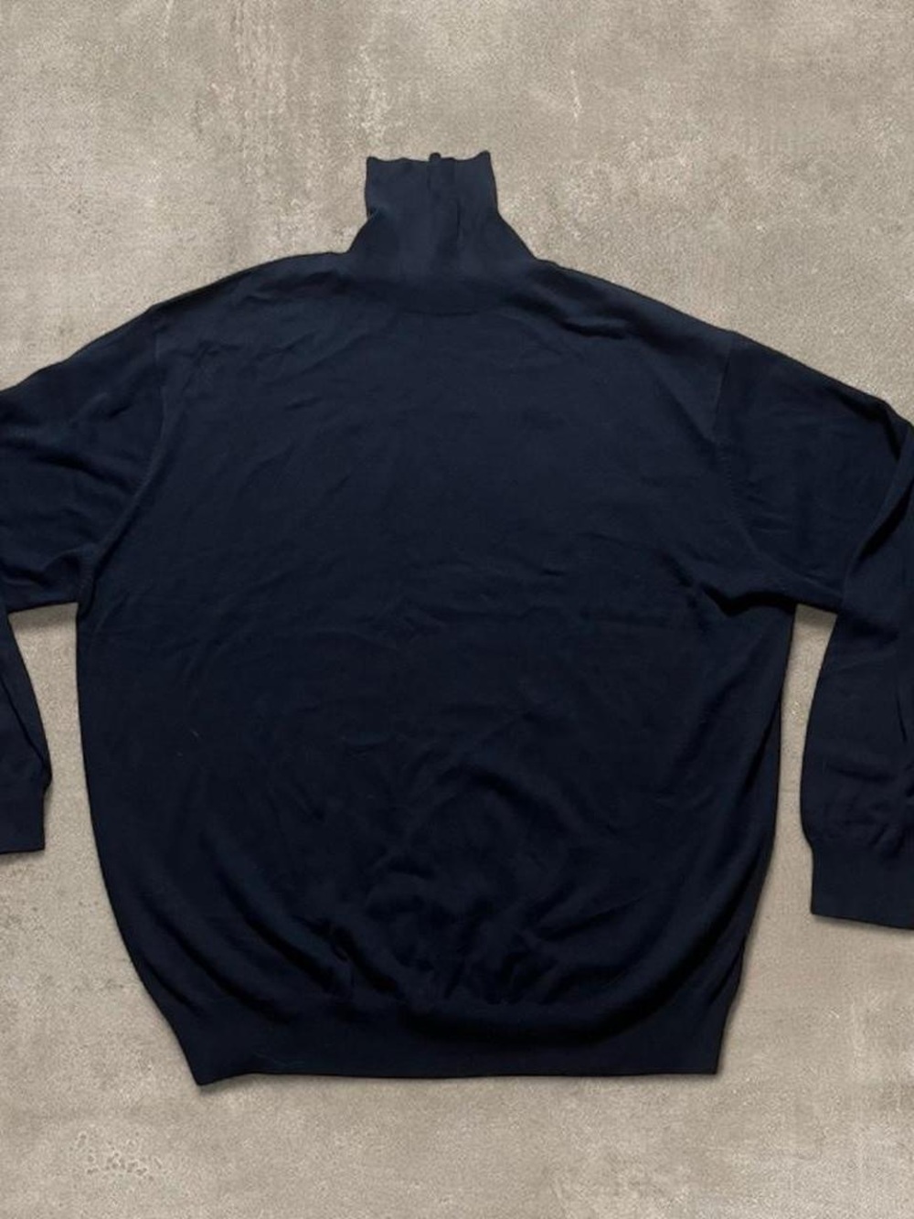 Jos. A. Bank Navy Blue Turtleneck Sweater XXL 100% Cotton Classic Knit Pullover